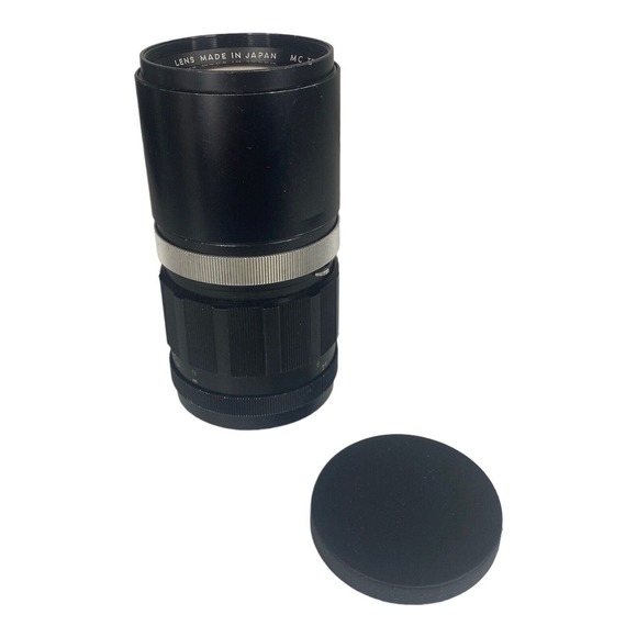 Vintage Minolta MC Tele Rokkor QF 200mm f3.5 Camera Lens W Lens Cap Tested